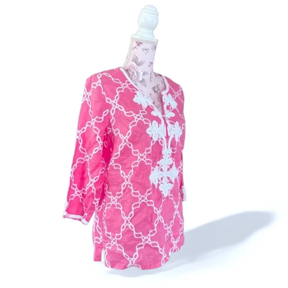 Charter Club Luxury Pure Linen Blouse - Picture 2 of 3